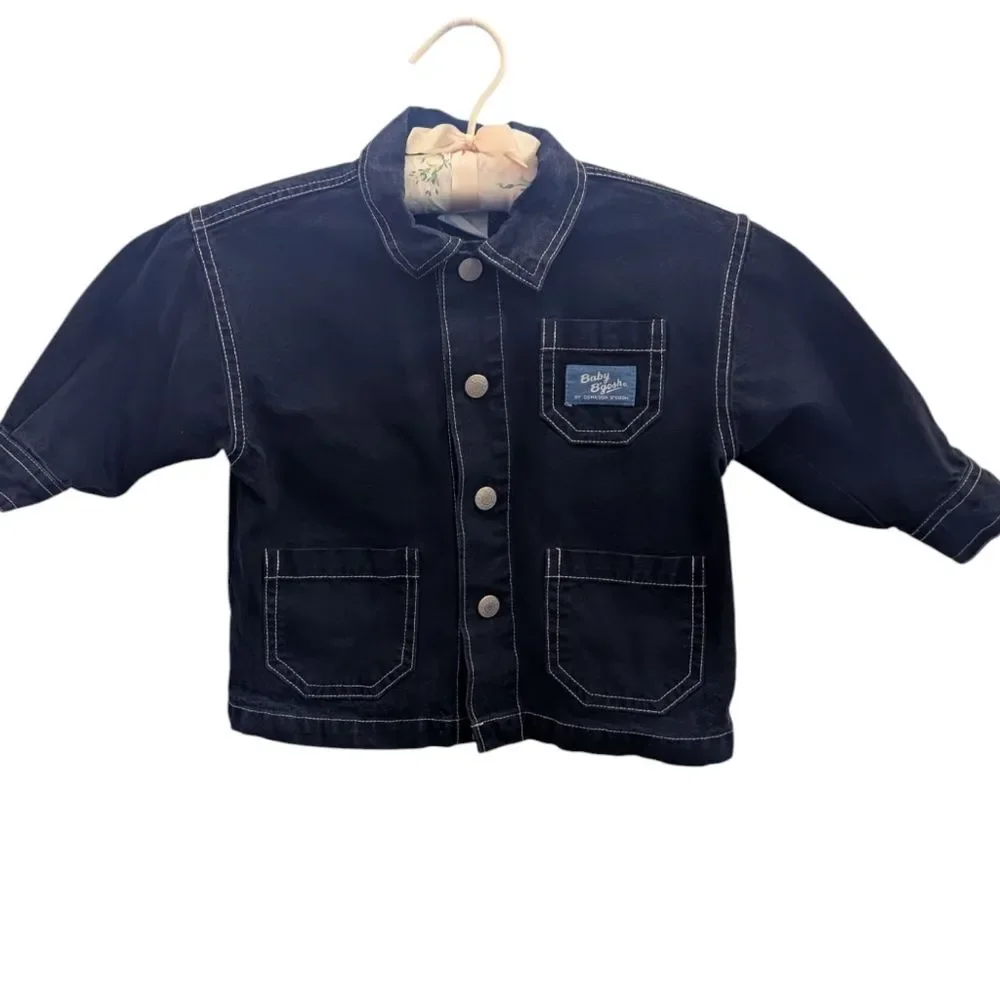 Oshkosh B'Gosh‎ Rare Vintage Infant Black Denim Car Jacket